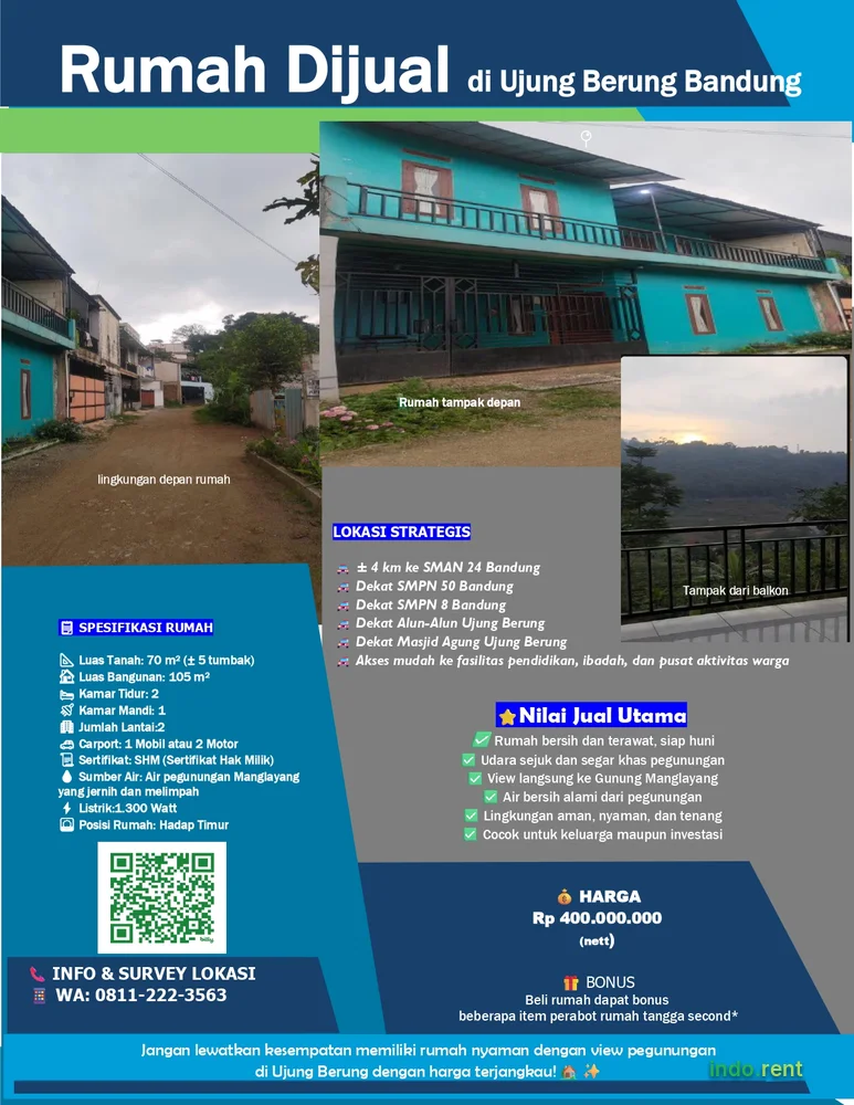 Rumah Murah di Ujung Berung View Gunung Manglayang