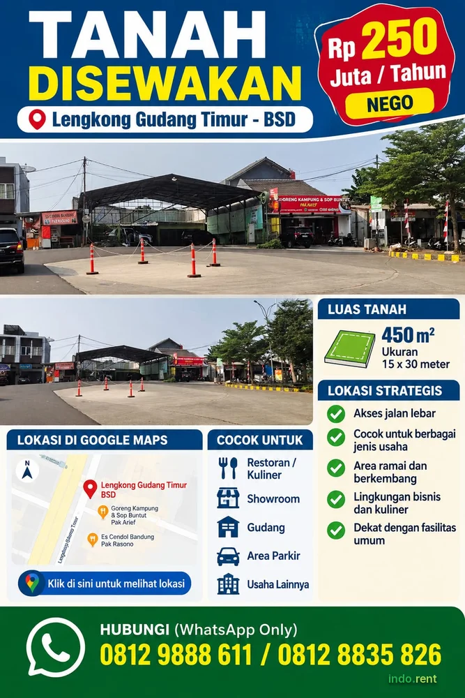 DISEWAKAN SEBIDANG TANAH UNTUK LAHAN USAHA 3