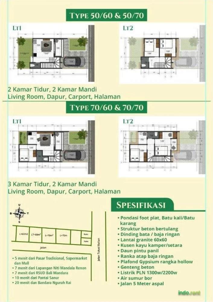 Rumah Indent Lokasi {{CONTACT}} Tukad Balian Renon Denpasar 2