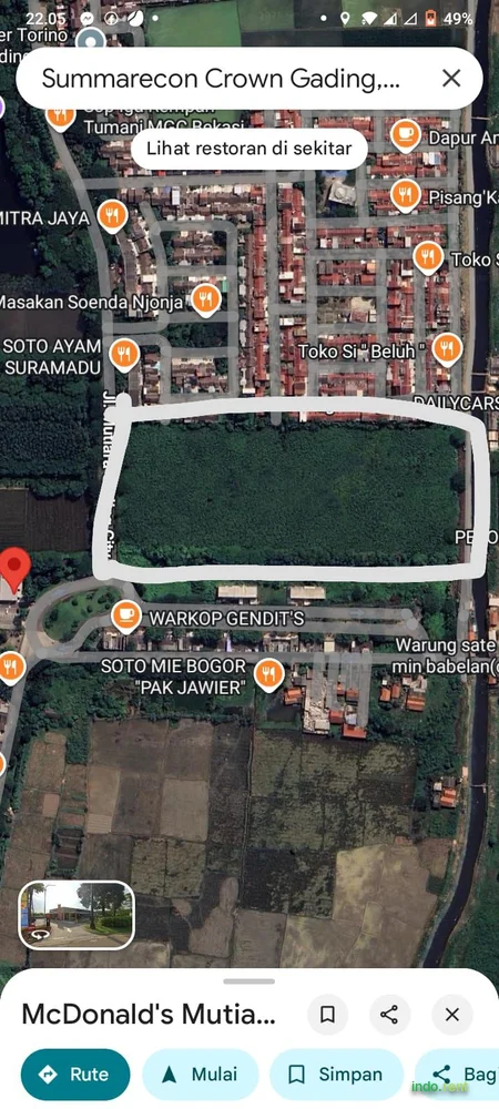 JUAL TANAH LOKASI EMAS DI BEKASI