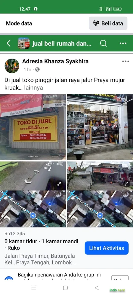 Di jual murah ruko pinggir {{CONTACT}} raya utama 2