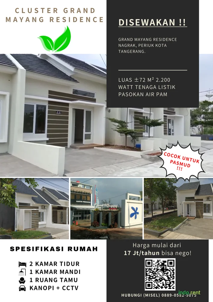 DISEWAKAN RUMAH CLUSTER GRAND MAYANG