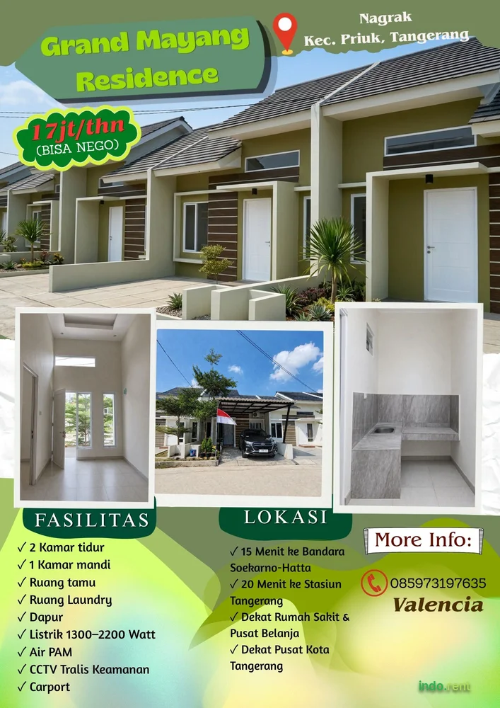 Dijual Rumah 1 Lantai di Grand Mayang Residence