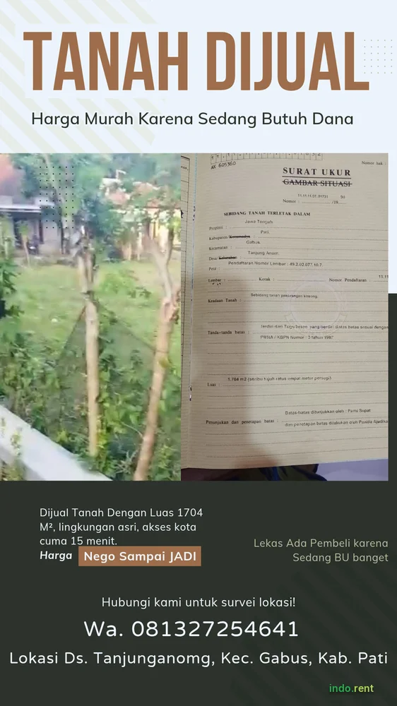 Dijual Murah Tanah di Pati Jawa Tengah