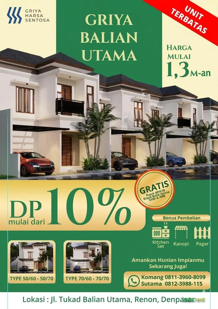 Rumah Indent Lokasi {{CONTACT}} Tukad Balian Renon Denpasar
