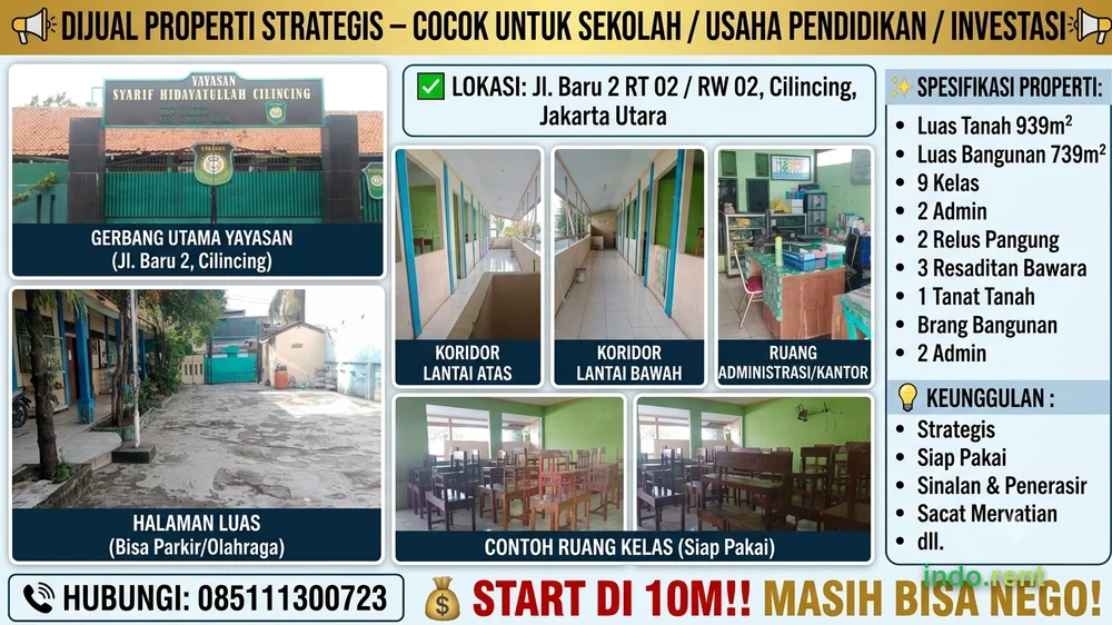 DIJUAL GEDUNG SEKOLAH DI CILINCING JAKARTA UTARA