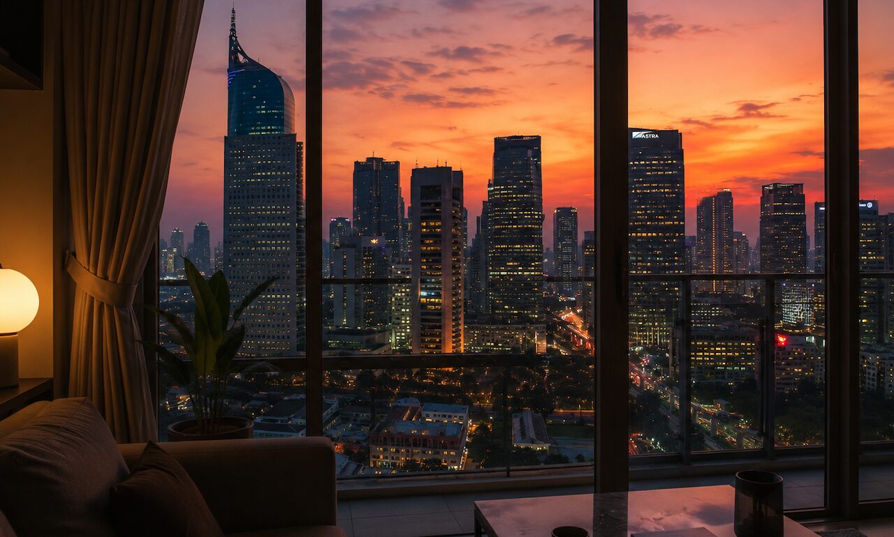 Urban apartment district in Indonesia